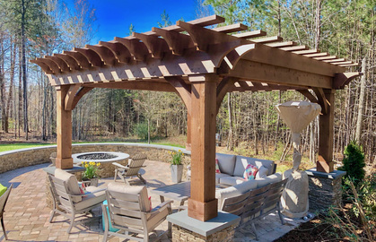 Pergola building service outdoor living area